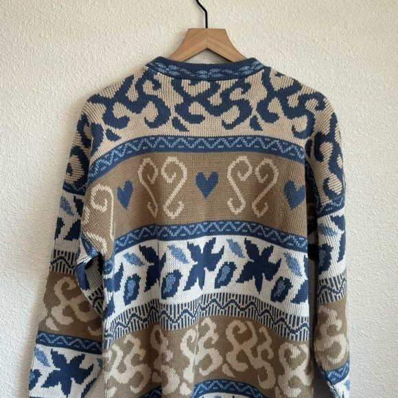 VTG Private Eyes Adult Large Sycamore Fair Isle Printed Pullover Sweater 90’s - Picture 5 of 8
